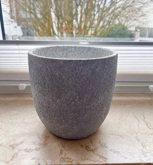 Blumentopf Handarbeit Grau Stein Höhe 22cm Sehr Guter Zustand Sauber & Gepflegt