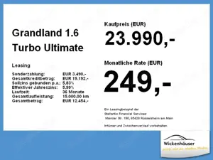 Opel Grandland 1.6 Turbo Ultimate ACC+LED+Navi+SHZ+LM