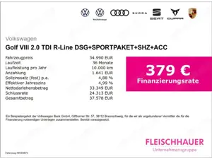 Volkswagen Golf VIII 2.0 TDI R-Line DSG+SPORTPAKET+SHZ+ACC Bild 3