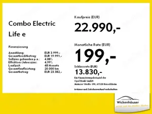 Opel Combo Electric Life e -Ultimate AHK+Navi+Panorama Bild 3
