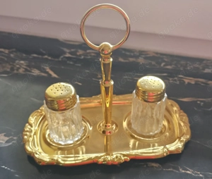 Vergoldetes Pfeffer Salzstreuerservice,aufwendige Verarbeitung,guter Zustand