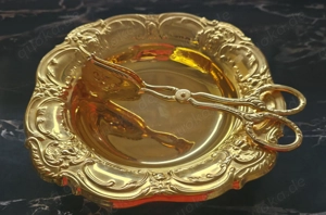 14 teiliges vergoldetes Service, aufwendige Verarbeitung,