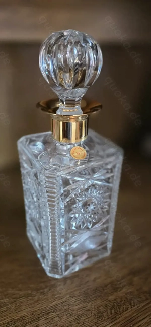 2 Bleikristall-Karaffen, Weinkaraffen, 24 %, vergoldet,aufwendig,