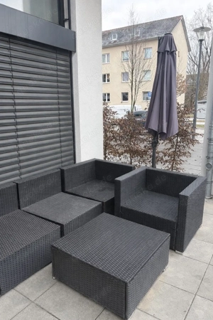 Modulare Polyrattan-Lounge für Balkon oder Terrasse   anthrazit