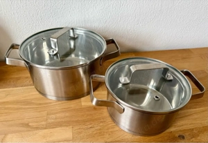 2-er Set Kochtopf CROFTON Chefs Collect. m. Glasdeckel 20+16 Topfset Edelstahl 