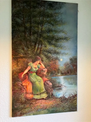 Romantische Darstellung, Ölgemälde, Öl auf Leinwand.