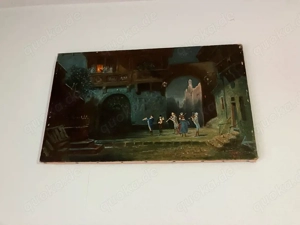 Spitzweg, Reproduktion, Öl auf Leinwand, Ölgemälde, signiert, ohne Rahmen.