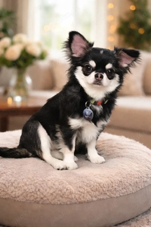 Chihuahua Langhaar Deckrüde, black tan ( Husky )