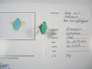 NEU: Ring 375 Gold Größe 16 - 50 mit Amazonit Bild 10