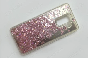 Handyhülle Liquid Hülle Samsung Galaxy A6+  Glitzercase  rosa Herzen 