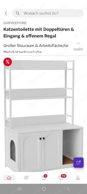 Schrank mit Katzenklo weiß 