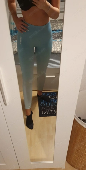 Farbverlauf leggings gr s blau weiss Fitness 