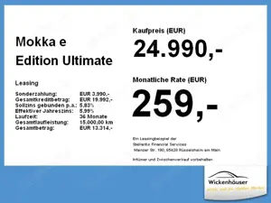 Opel Mokka-E Mokka e Edition LED+Navi+Fernlichtass.+Kam.+LM
