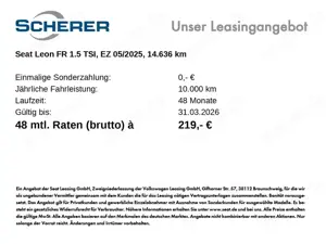 SEAT Leon Sportstourer 1,5 TSI FR RFK/NAVI/PDC/LED/Si Bild 2