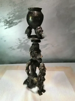 Afrikanische Bronze-Skulptur 34 cm, Fruchtbarkeit, um  1900 J.