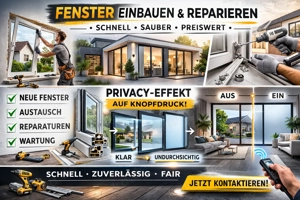 Fenster mit "Privacy-Effekt", Milchglas, Fensterbauer, Glas für Haus, Wohnung, Industrie