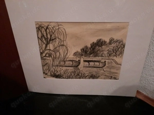 Zeichnung, Staumauer, Unikat, neu noch eingepackt. 29cm hoch 39cm