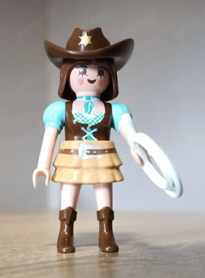 Playmobil Cow Girl mit Lasso Top Zustand 