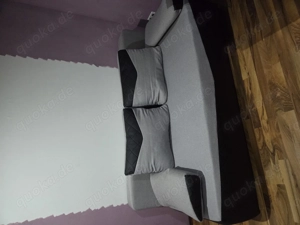Schlafsofa Boxspringfederung Bettkasten Komfortsitzhöhe Hellgrau Schwarz