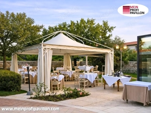 Pavillon 6x6 Überdachung Gazebo Pagodenzelt Garten Pergola Pvc Dach Restaurant Café Patio Zelt