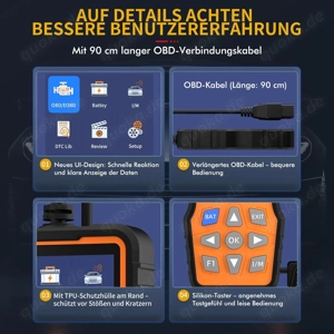 OBD2 Diagnosegerät KFZ Fehlerauslesegerät Batterietester Funktion 13 Sprachen Auto nach 2003 Univers Bild 4