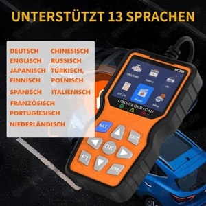 OBD2 Diagnosegerät KFZ Fehlerauslesegerät Batterietester Funktion 13 Sprachen Auto nach 2003 Univers Bild 2