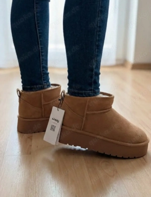 Neue warme Wildleder-Plateau-Boots (Gr. 38-39)