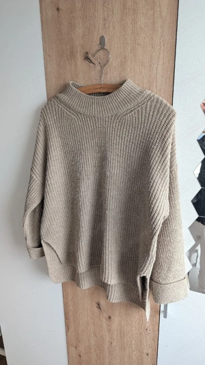Kuscheliger Oversized Strickpullover in Greige   Beige