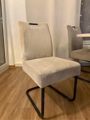 4 Cord Polster Stühle in Taupe Kaschmir Farbe