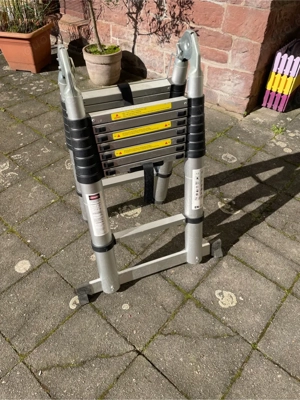 Alu Teleskopleiter Mehrzweck-Leiter, Klappleiter, 5 Meter