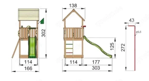 Jungle Gym Spielturm aus Holz mit Rutsche Bild 5