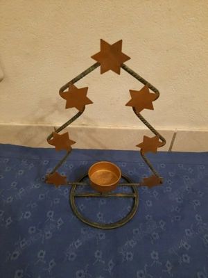Teelichthalter im Metallständer 34cm hoch 25 breit Weihnachten St
