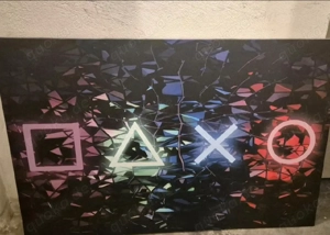 PlayStation Wandbild 120x80 cm - Gamer Vlies Leinwandbild