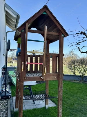Jungle Gym Spielturm aus Holz mit Rutsche Bild 4