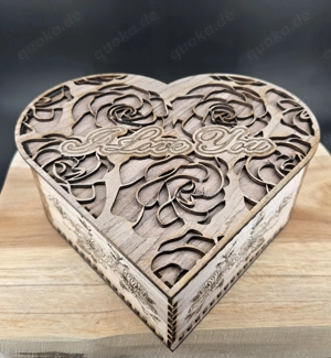 "Herzschatulle aus Holz" handgemacht mit Lasergravur
