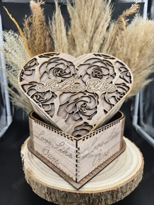 "Herzschatulle aus Holz" handgemacht mit Lasergravur