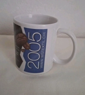Tasse Wstextil.ch 2005 JX mit Katerfrühstück Rezept 10cm hoch 8cm