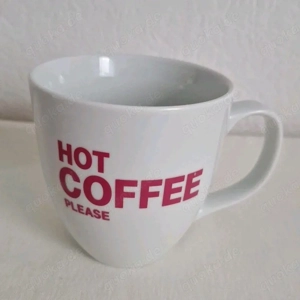 Tasse Hot Coffee Please von der Telekom mit T Logo 10cm hoch 10cm