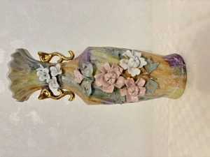 Schöne Vintage Porzellanvase (Perlmutt   Gold)