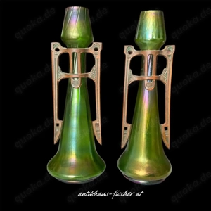 TOP - Orig. Jugendstil Art Nouveau Vasenpaar attr. Loetz Witwe Klostermu hle