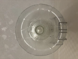 Vintage Glas Tortenplatte auf Fuß, Arcoroc Fleur 80er