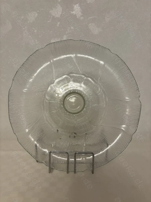 Vintage Glas Tortenplatte auf Fuß, Arcoroc Fleur 80er
