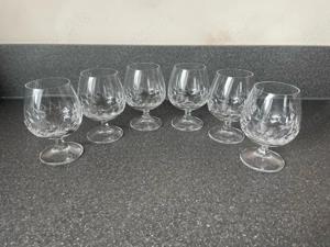 6x Cognacgläser, Cognacschwenker aus Bleikristall mit Muster