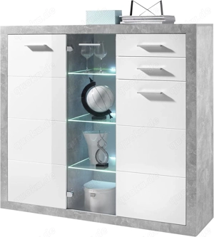 Kommode Highboard Beton Optik mt Beleuchtung NEU OVP