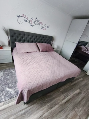 Boxspringbett Anthrazit in Lederoptik 