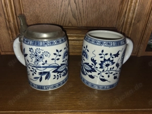 2 Hutschenreuther Bierkrüge mit Zwiebelmuster