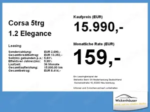Opel Corsa 5trg 1.2 Elegance LED+SHZ+Fernlichtass.+BT Bild 3