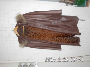 Ledermantel mit Kapuze Gr.54