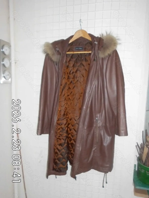 Ledermantel mit Kapuze Gr.54