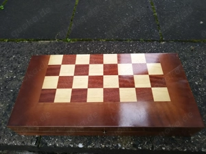 Schach- und Backgammon Spiel, Holz  Bild 2
